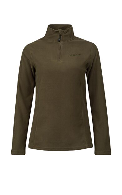 2AS Pinna Yarım Fermuarlı Kadın Polar Sweatshirt Haki