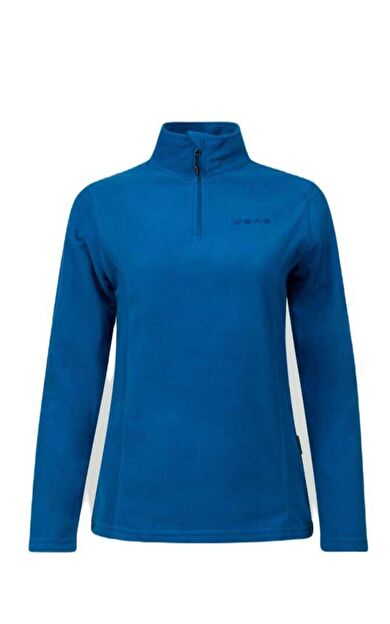 2AS Pinna Yarım Fermuarlı Kadın Polar Sweatshirt Mavi