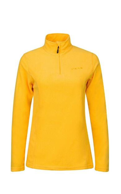 2AS Pinna Yarım Fermuarlı Kadın Polar Sweatshirt Sarı