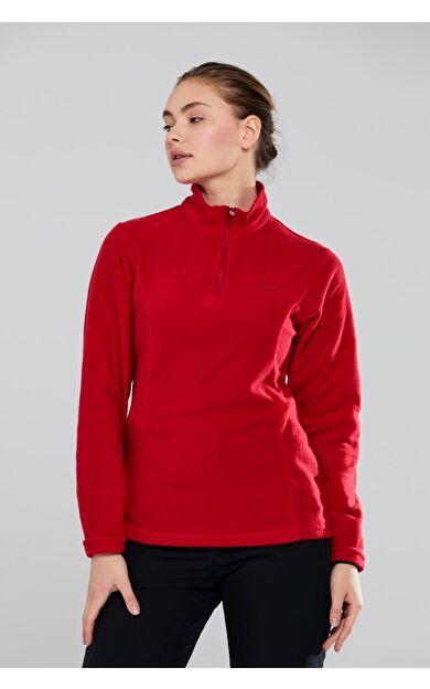 2AS Price Yarım Fermuarlı Kadın Polar Kırmızı