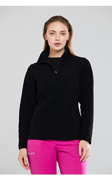 2AS Price Yarım Fermuarlı Kadın Polar Siyah