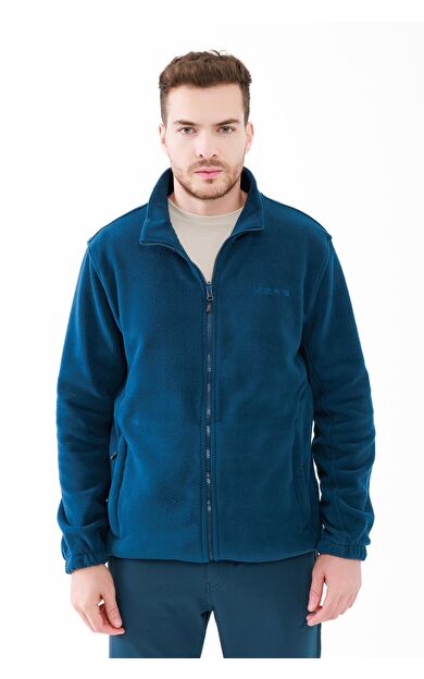 2AS Saka Tam Fermuarlı Erkek Polar Sweatshirt Lacivert