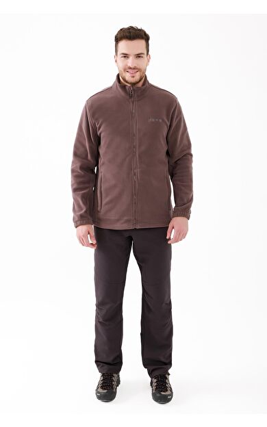 2AS Saka Tam Fermuarlu Erkek Polar Sweatshirt Mürdüm