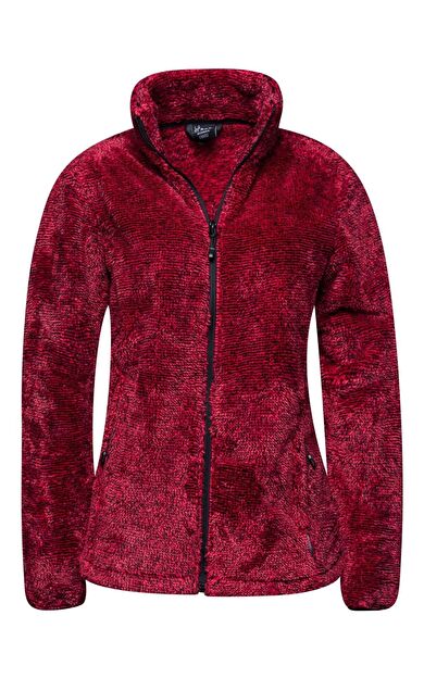 2AS Siena Erkek Tam Fermuarlı Çizgili Polar Kırmızı