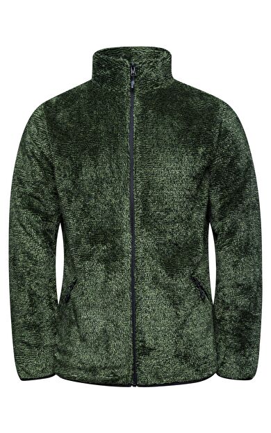 2AS Siena Erkek Tam Fermuarlı Çizgili Polar Yeşil