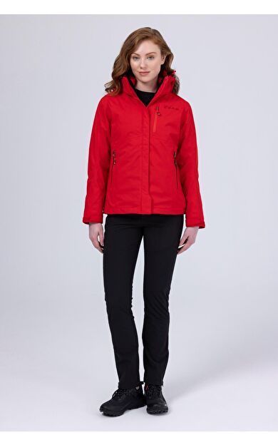 2AS Sparkle Kadın 3 in 1 Ceket Mont Kırmızı