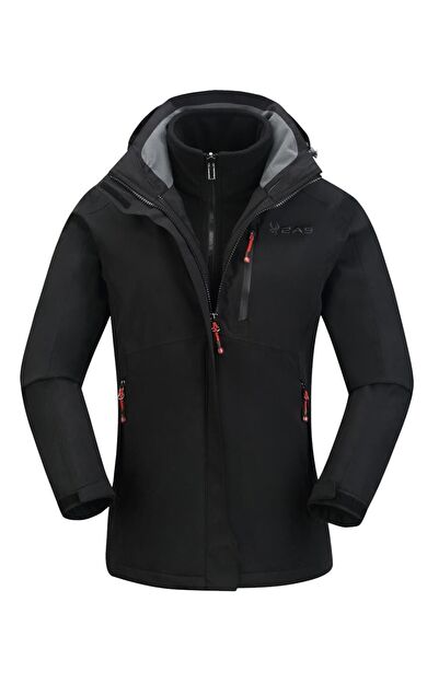 2AS Sparkle Kadın 3in1 Mont Siyah