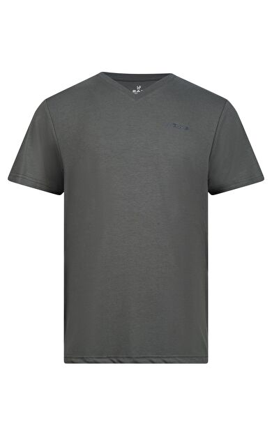 2AS Victor Erkek Viloft V Yaka T-Shirt Antrasit
