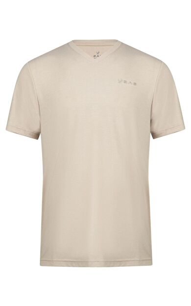 2AS Victor Erkek Viloft V Yaka T-Shirt Bej