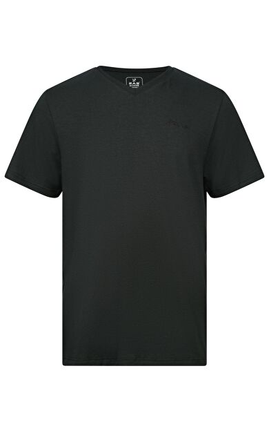 2AS Victor Erkek Viloft V Yaka T-Shirt Siyah