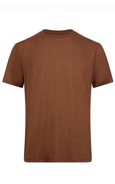 2AS Winson  Erkek Viloft Sıfır Yaka T-Shirt Kahverengi