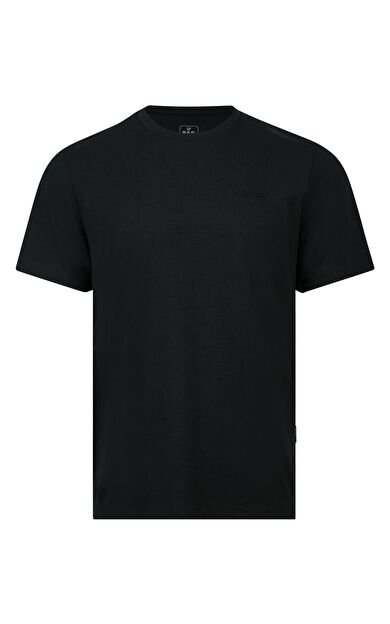 2AS Winson  Erkek Viloft Sıfır Yaka T-Shirt Siyah