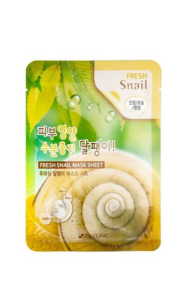Salyangoz Özü İçeren Nemlendirici ve Onarıcı Kağıt Maske 3W Clinic Fresh Snail Mask Sheet
