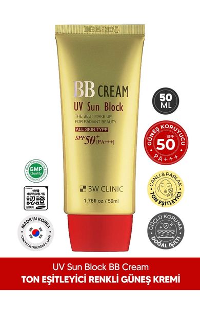 Renk Eşitleyici Ve Spf 50 Pa +++ Güneş Koruyucu Açık Renk Bb Krem Bb Cream Uv Sun Block