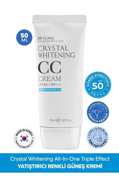 Ton Eşitleyici Naturel Bej CC Krem 3W CLINIC Crystal Whitening CC Cream 50gr