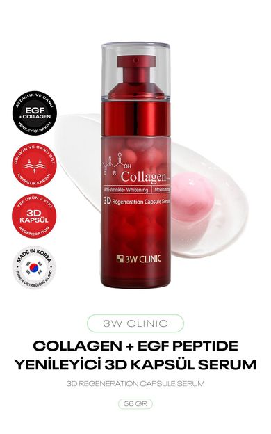 Kolajen Ve EGF İle Güçlendirilmiş 5 Çeşit Peptit İçeren Yenileyici Kapsül Serum Collagen Capsule Serum