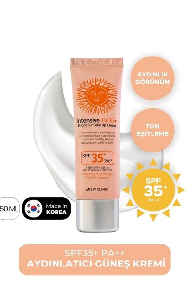 Canlı ve Parlak Görünüm Sağlayan SPF 35+ PA ++ 3W Clinic Bright Sun Tone Up Cream