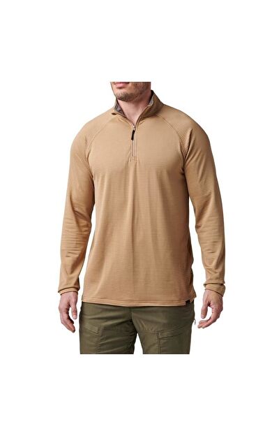 5.11 STRATOS 1/4 KISA FERMUAR COYOTE SWEAT