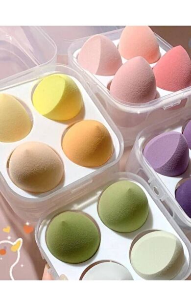 4lü Standlı Makyaj Süngeri Seti