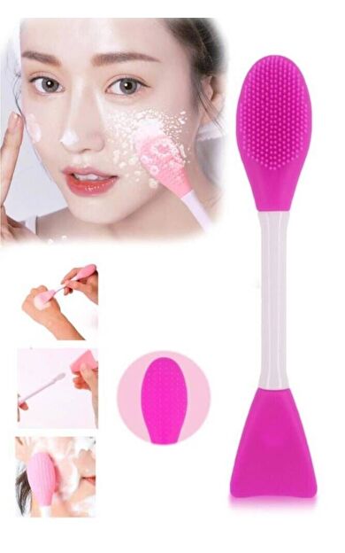 Çift Uçlu Su Yeşili Maske Sürme Aparatı & Cilt Temizleme Fırçası