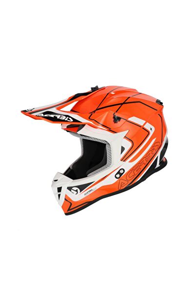 Acerbis Lınear Kask 2206 Turuncu Beyaz