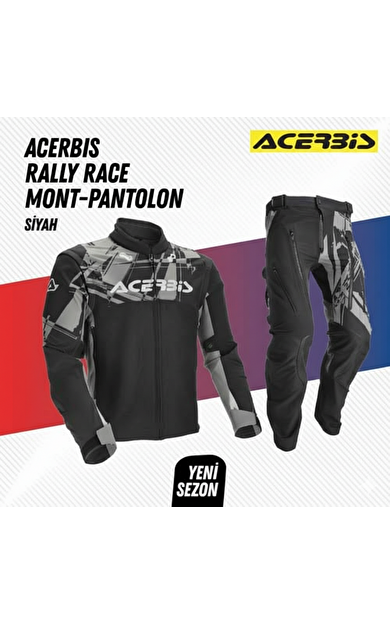Acerbis Rally Race Siyah Mont & Siyah Pantolon Takımı