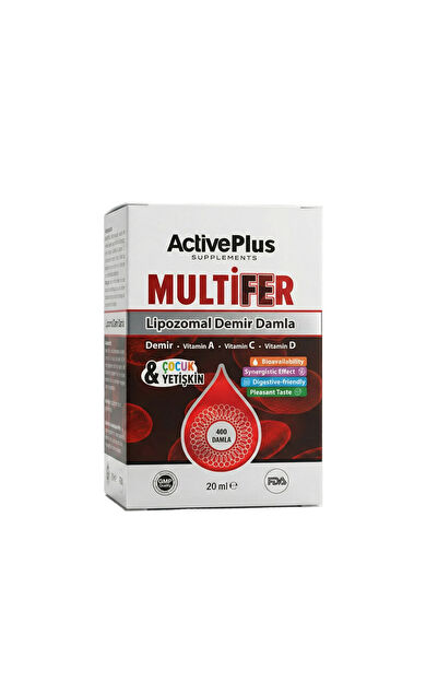 ActivePlus Multifer Lipozomal Demir Damla Takviye Edici Gıda 20 ml