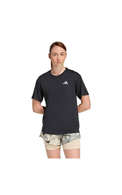 Running Essentials Kadın Siyah Yuvarlak Yaka Tişört