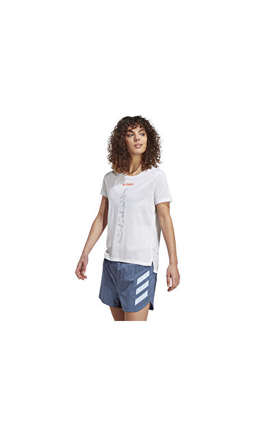 adidas Agr Shirt W Kadın Arazi Koşu Tişörtü HT9415 Beyaz