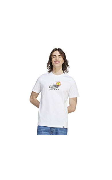 adidas M Doodle Puff T Erkek Günlük Tişört HY1330 Beyaz