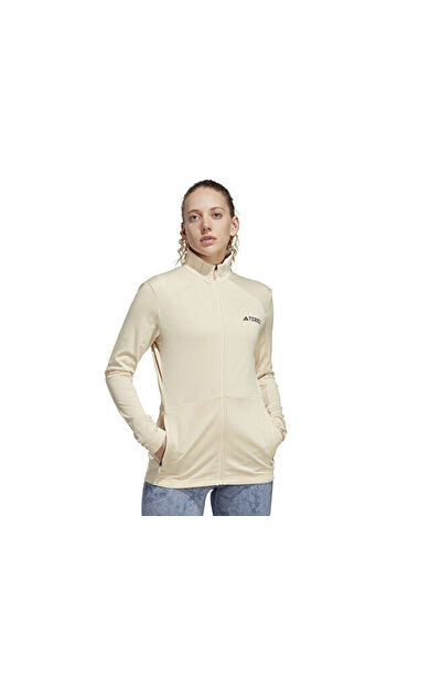 adidas W Mt Full Z Fle Kadın Outdoor Ceketi HZ1369 Bej