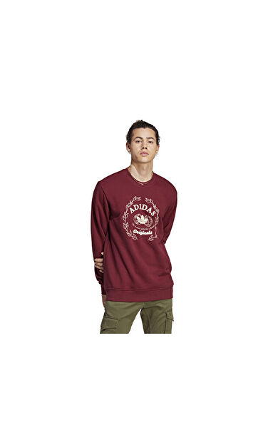 adidas Hta Crew Erkek Günlük Sweatshirts IC5770 Kırmızı