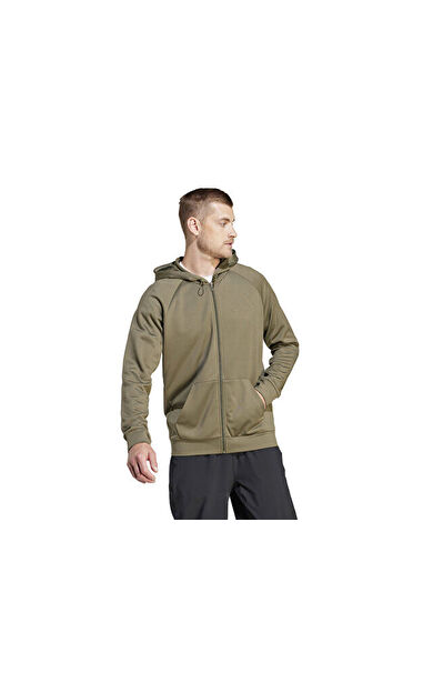 adidas M Gg Bl Fz Hd Erkek Antrenman Ceketi IM1768 Haki