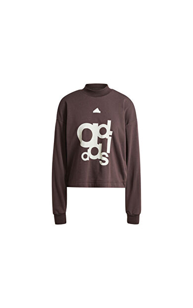 adidas W Bluv Crew Kadın Günlük Sweatshirt IS4298 Kahverengi