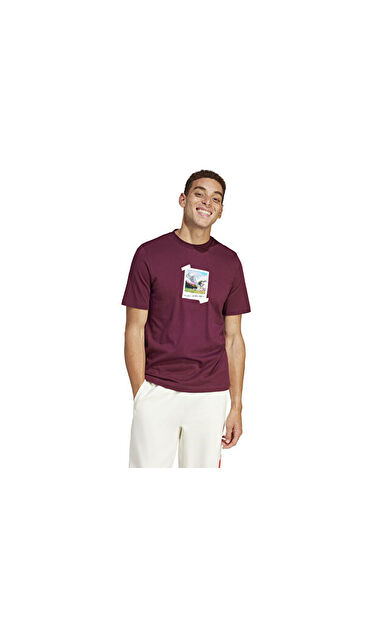adidas M All Day I Tee Erkek Günlük Tişört IS9045 Kırmızı