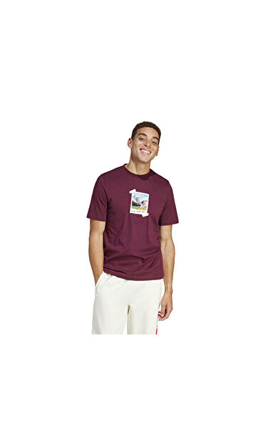 adidas M All Day I Tee Erkek Günlük Tişört IS9045 Kırmızı