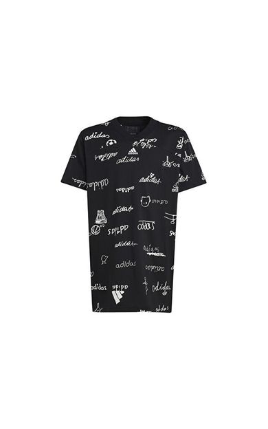 adidas J Bluv T Çocuk Günlük Tişört IV9438 Siyah