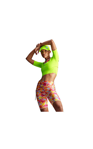 adidas By Stella McCartney Printed Shine Rolltop Kadın Koşu Taytı IW3880 Renkli