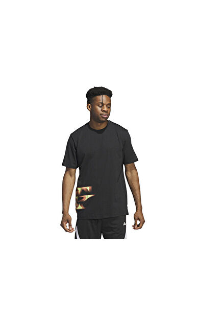 adidas Trae Fndn Tee Erkek Basketbol Tişörtü IW7847 Siyah