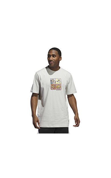 adidas Lil Stripe Comic Graphic Tee Erkek Günlük Tişört IX0096 Gri