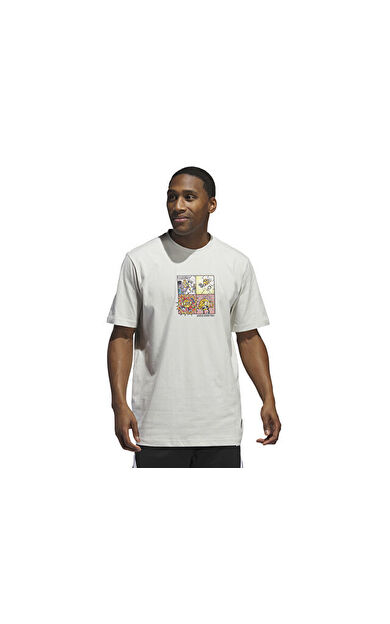 adidas Lil Stripe Comic Graphic Tee Erkek Günlük Tişört IX0096 Gri