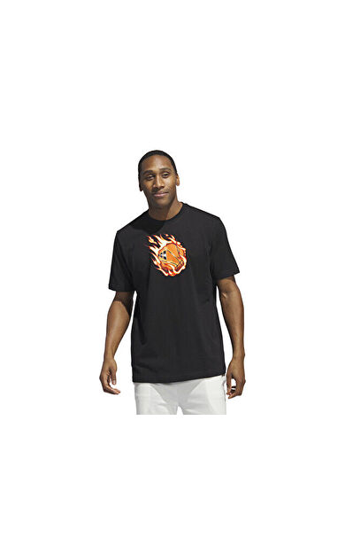 adidas On Fire G T Erkek Baketbol Tişörtü IX0107 Siyah