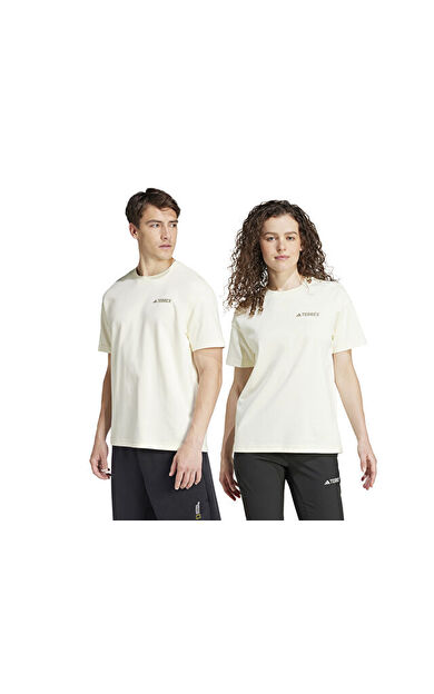 adidas Ng U Aerordy T Unisex Günlük Tişört IX5614 Bej
