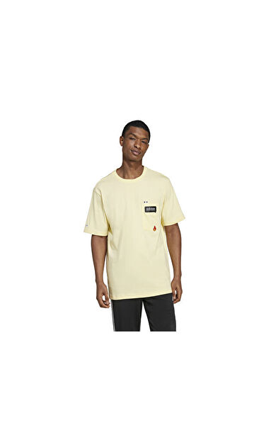 adidas M Remoji Pkt T Erkek Günlük Tişört IY0736 Sarı