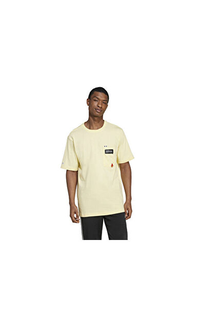 adidas M Remoji Pkt T Erkek Günlük Tişört IY0736 Sarı