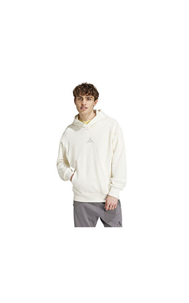 Adidas All Szn French Terry Erkek Beyaz Sweatshirt Erkek Günlük Sweatshirt IY4154 Beyaz