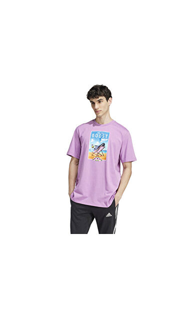 adidas M Boost G T Erkek Günlük Tişört IZ1273 Mor