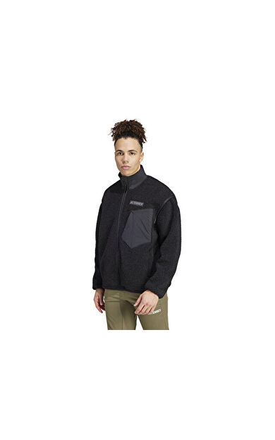 adidas Xpl Pile Fl Jkt Erkek Outdoor Polar Ceket IZ4995 Siyah