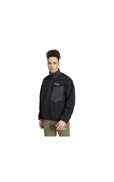 adidas Xpl Pile Fl Jkt Erkek Outdoor Polar Ceket IZ4995 Siyah