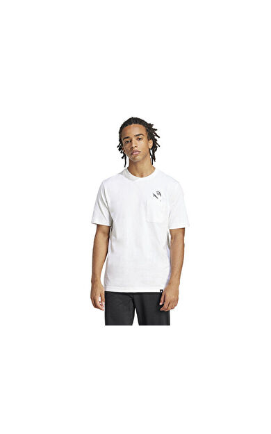 Adidas M L Slide Pkt T Erkek Günlük Tişört JC5282 Beyaz